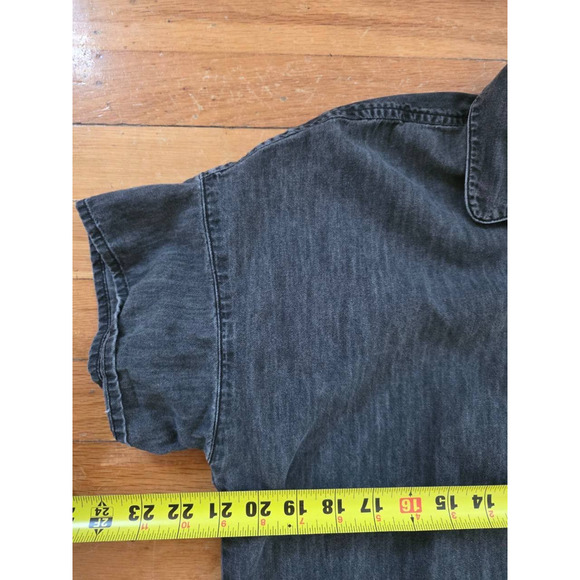 Madewell Shirt Women's Lunar Wash Denim Rolled Sleeve Button Up S Black A001495 - Picture 4 of 7